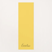 Minimalistisch modern mosterdgeel yogamat (Voorkant)