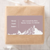 Minimalistisch Modern Mountain Bord Roze Etiket (Insitu)