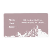 Minimalistisch Modern Mountain Bord Roze Etiket (Voorkant)