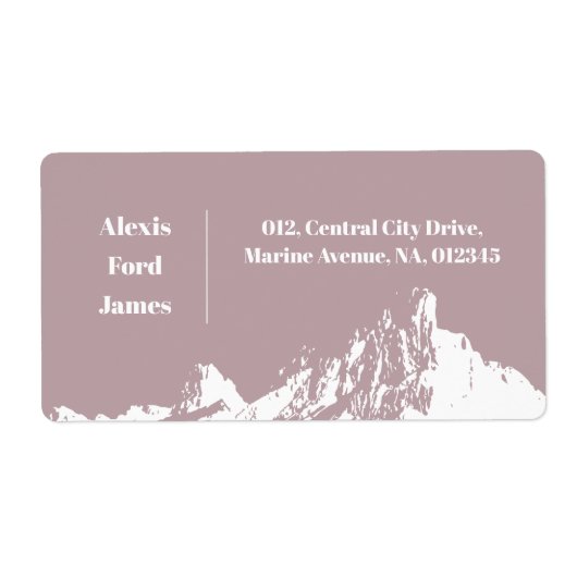 Minimalistisch Modern Mountain Bord Roze Etiket (Voorkant)