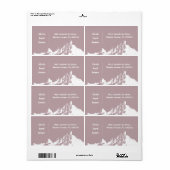Minimalistisch Modern Mountain Bord Roze Etiket (Full Sheet)