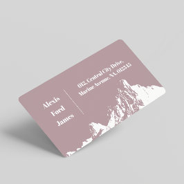 Minimalistisch Modern Mountain Bord Roze Etiket