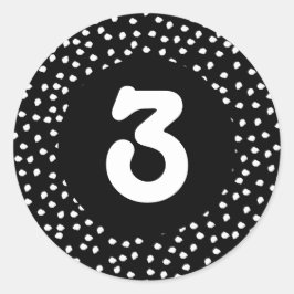 Minimalistisch Modern Naam Leuk Polka Dot Patroon Ronde Sticker