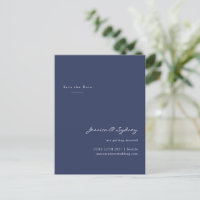 Minimalistisch modern Navy Blue Script slaat de da