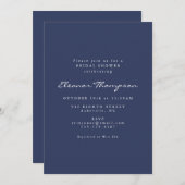Minimalistisch modern Navy Blue Script-Vrijgezelle Kaart (Voorkant / Achterkant)