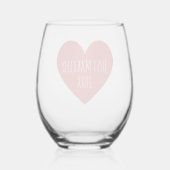 Minimalistisch modern net getrouwd jaar rood hart wijnglas zonder voet (Achterkant)