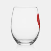 Minimalistisch modern net getrouwd jaar rood hart wijnglas zonder voet (Rechts)