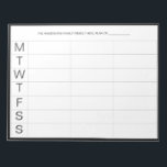 Minimalistisch modern Notitieblok met gemiddelde m<br><div class="desc">Minimalistisch modern wekelijkse maaltijdplanner | Plan en plan uw wekelijkse maaltijden met deze minimalistische moderne weekmaaltijdplanner. Het is uitgerust met een zwart lijst dat de hele weekdagen in beeld wordt gebracht. Deze minimale wekelijkse ontwerpplanner zal perfect zijn als cadeau voor je zelf of iemand anders. Pas de lettertypen, de grootte...</div>