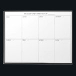 Minimalistisch modern Notitieblok voor wekelijkse<br><div class="desc">Minimalistisch modern weekblad | Plan uw week met deze minimalistische moderne weekplanner. Het is uitgerust met een zwart lijst dat de hele weekdagen in beeld wordt gebracht. Deze minimale wekelijkse ontwerpplanner zal perfect zijn als cadeau voor je zelf of iemand anders. Pas de lettertypen, de grootte en de spatiëring aan...</div>