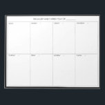 Minimalistisch modern Notitieblok voor wekelijkse<br><div class="desc">Minimalistisch modern weekblad | Plan uw week met deze minimalistische moderne weekplanner. Het is uitgerust met een zwart lijst dat de hele weekdagen in beeld wordt gebracht. Deze minimale wekelijkse ontwerpplanner zal perfect zijn als cadeau voor je zelf of iemand anders. Pas de lettertypen, de grootte en de spatiëring aan...</div>