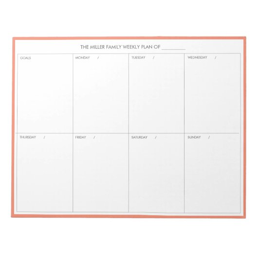 Minimalistisch modern Notitieblok voor wekelijkse  (Voorkant)