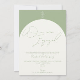 Minimalistisch modern olijfboog verlovingsfeest kaart