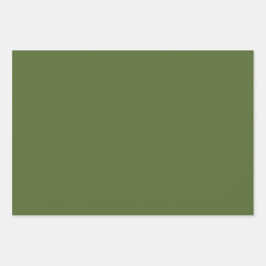 Minimalistisch modern olijfgroen inpakpapier vel (Voorkant 2)
