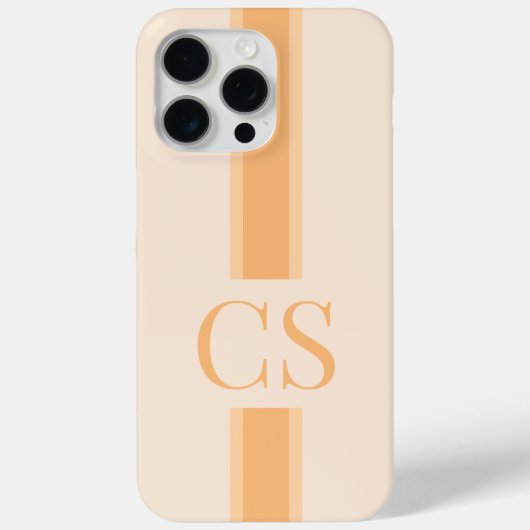 Minimalistisch modern Oranje Initiaal monogram Case-Mate iPhone Case (Achterkant)