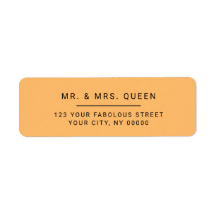Minimalistisch modern oranje retouradreslabel etiket