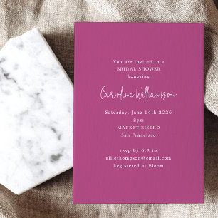 Minimalistisch modern orchidee magenta-Vrijgezelle Kaart