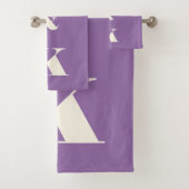 Minimalistisch modern paar monogram Amethyst Paars Bad Handdoek (Insitu)