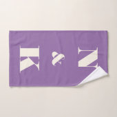 Minimalistisch modern paar monogram Amethyst Paars Bad Handdoek (Handdoek)