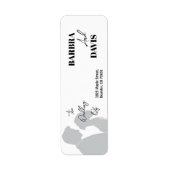 Minimalistisch modern paar silhouet retouradres etiket (Voorkant)