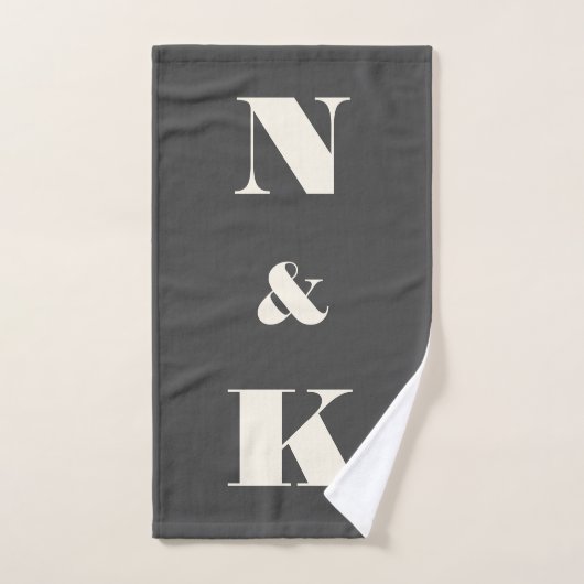 Minimalistisch modern paar zwart-wit bad handdoek (Handdoek)