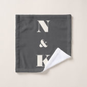 Minimalistisch modern paar zwart-wit bad handdoek (Wasdoekje)
