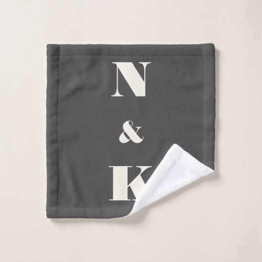 Minimalistisch modern paar zwart-wit bad handdoek (Wasdoekje)