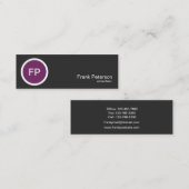 minimalistisch modern paars cirkelmonogram mini visitekaartje (Voorkant / Achterkant)