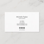 Minimalistisch modern paars handtekeningscript visitekaartje (Achterkant)