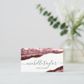 Minimalistisch modern paars handtekeningscript visitekaartje (Staand voorkant)