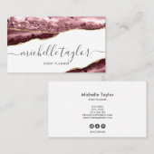 Minimalistisch modern paars handtekeningscript visitekaartje (Voorkant / Achterkant)