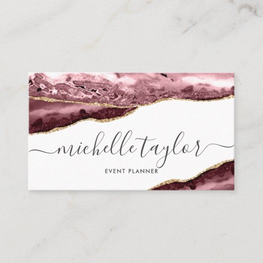 Minimalistisch modern paars handtekeningscript visitekaartje (Voorkant)