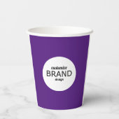 Minimalistisch modern Paars Logo voor bedrijven Papieren Bekers (Achterkant)
