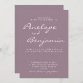 Minimalistisch modern Paars puistje Kaart (Voorkant / Achterkant)