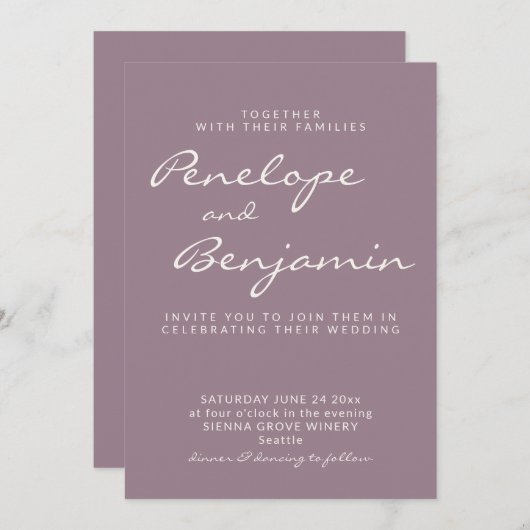 Minimalistisch modern Paars puistje Kaart (Voorkant / Achterkant)