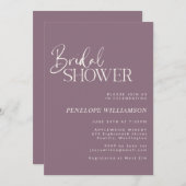 Minimalistisch modern Paars Vrijgezellenfeest van  Kaart (Voorkant / Achterkant)