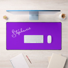 Minimalistisch modern Paarse gepersonaliseerd naam Bureaumat