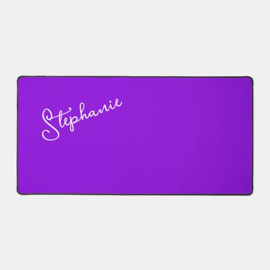 Minimalistisch modern Paarse gepersonaliseerd naam Bureaumat (Voorkant)