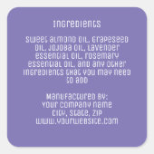 Minimalistisch modern paarse ingrediënten label (Voorkant)