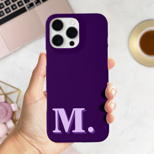 Minimalistisch modern Paarse monogram Initiaal iPhone 16 Pro Max Hoesje