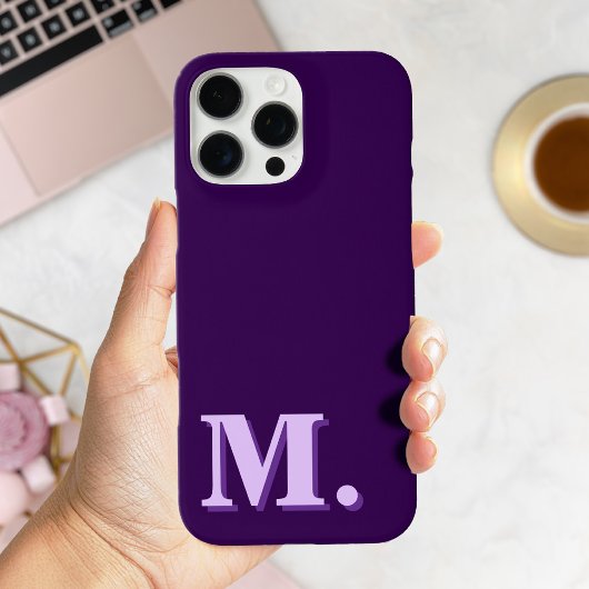 Minimalistisch modern Paarse monogram Initiaal Case-Mate iPhone Case