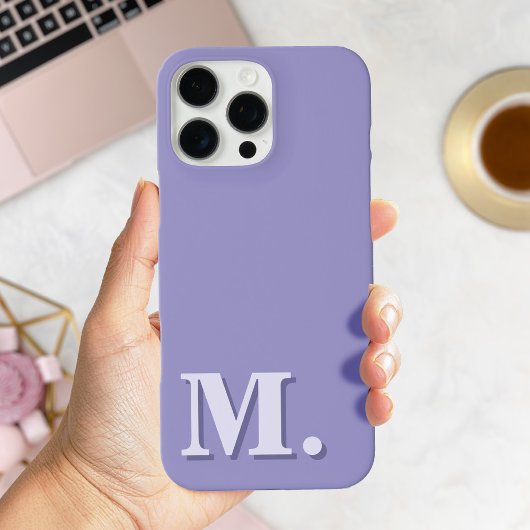 Minimalistisch modern Paarse monogram Initiaal Case-Mate iPhone Case
