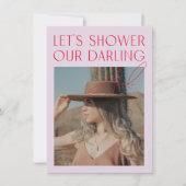 Minimalistisch modern Paarse roze foto Vrijgezelle Kaart (Voorkant)