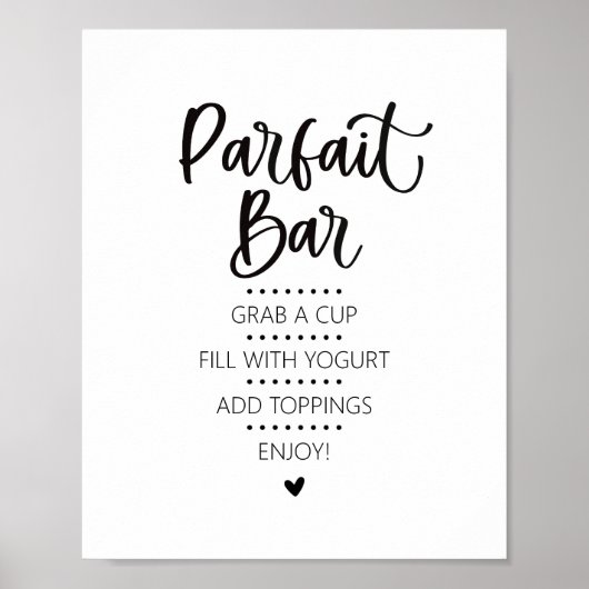 Minimalistisch Modern Parfait Bar Brunch Sign Poster (Voorkant)