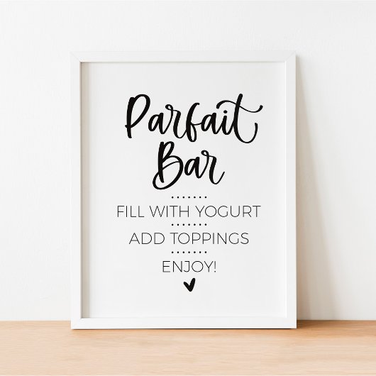 Minimalistisch Modern Parfait Bar Brunch Sign Poster