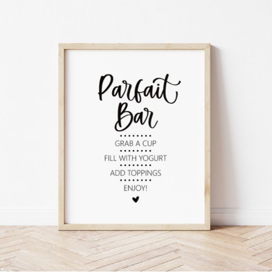 Minimalistisch Modern Parfait Bar Brunch Sign Poster