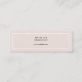 Minimalistisch modern pasta beige mini visitekaartje (Achterkant)