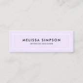 Minimalistisch modern pasteel Paars Mini Visitekaartje (Voorkant)