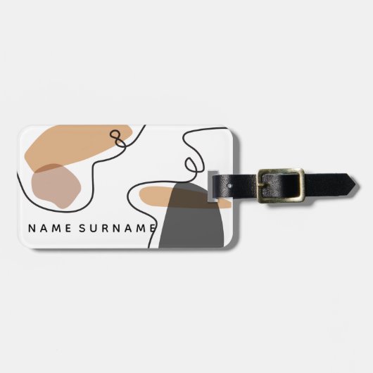 Minimalistisch modern pastel bagagelabel (Voorkant horizontaal)