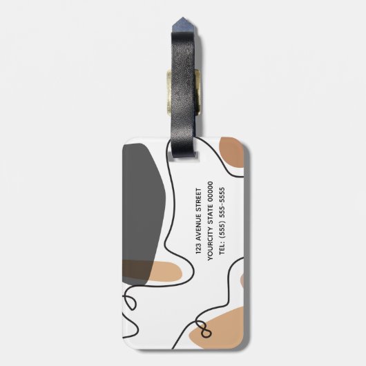 Minimalistisch modern pastel bagagelabel (Achterkant verticaal)