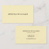 Minimalistisch modern | Pastel Geel Visitekaartje (Voorkant / Achterkant)